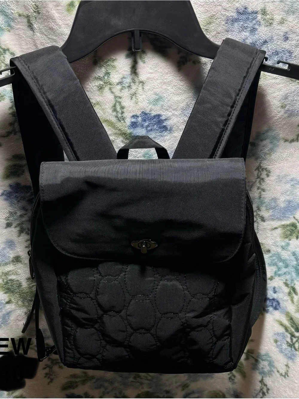 Travelon Anti-Theft Black Quilted Women's Backpack with Turn-Lock Flap